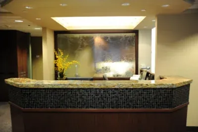 The reception desk.